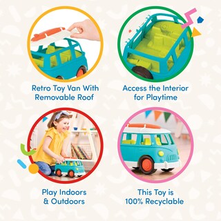 Foto 3 | Foto 3 | Ruedas Toy Camper Van Battat Wonder, Azules, Para Niños Mayores De 1 Año - Venta Internacional.