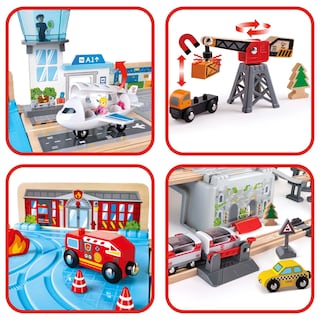 Foto 5 | Foto 5 | Set De Tren De Juguete De Madera Hape Super Cityscape Con City Scenes 3+ - Venta Internacional.
