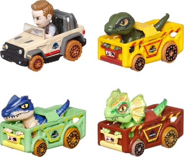 Foto 4 | Foto 4 | Toy Cars Hot Wheels Racerverse, Paquete De 4 Unidades, Jurassic World - Venta Internacional.