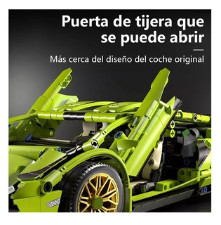 Foto 4 | Foto 4 | Bloques De Construcción Coche Carreras 1299 Pzs + Súper Realista Verde