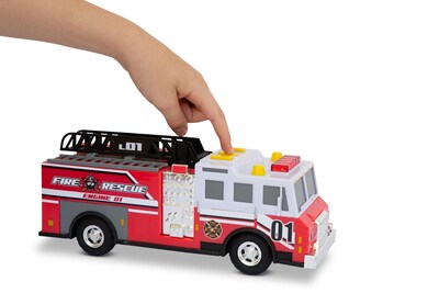 Foto 4 | Foto 4 | Camión De Bomberos De Juguete Mighty Fleet Rescue Force 12 Con Luces Y Sonidos - Venta Internacional.