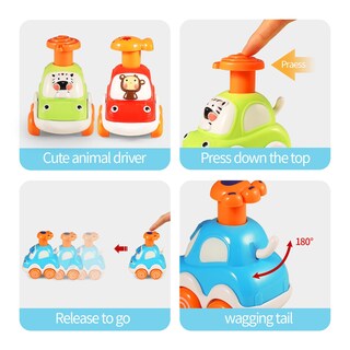 Foto 7 | Foto 7 | Coche De Animales Alasou De Toy Cars Para Niños De 1 A 2 Años Con 4 Animales - Venta Internacional.