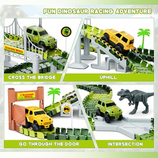 Foto 3 | Foto 3 | Set De Juguetes Hony Dinosaur Tracks Con Coches De Carreras Y Juguetes De Dinosaurios 27 - Venta Internacional.