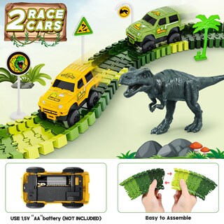 Foto 4 | Foto 4 | Set De Juguetes Hony Dinosaur Tracks Con Coches De Carreras Y Juguetes De Dinosaurios 27 - Venta Internacional.