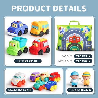 Foto 6 | Foto 6 | Juego De Juguetes Para Coche Alasou, 12 Piezas De Goma Blanda Para 1 A 2 Años Con Juego - Venta Internacional.