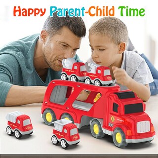 Foto 7 | Foto 7 | Camión De Transporte Veslier Toddler Con 4 Vehículos De Construcción - Venta Internacional.