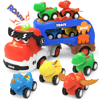 Foto 1 | Foto 1 | Auto Toy Seveclotree Dinosaur Truck Con 4 Coches De Dinosaurio Para Niños De 2 A 7 Años - Venta Internacional.