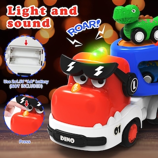 Foto 2 | Foto 2 | Auto Toy Seveclotree Dinosaur Truck Con 4 Coches De Dinosaurio Para Niños De 2 A 7 Años - Venta Internacional.