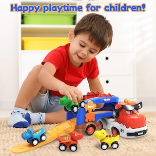 Foto 3 | Foto 3 | Auto Toy Seveclotree Dinosaur Truck Con 4 Coches De Dinosaurio Para Niños De 2 A 7 Años - Venta Internacional.