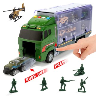 Foto 3 | Foto 3 | Set De Camiones De Juguete Cute Stone 28 En 1 Con Sonido Y Luz Con 16 Hombres Del Ejército - Venta Internacional.