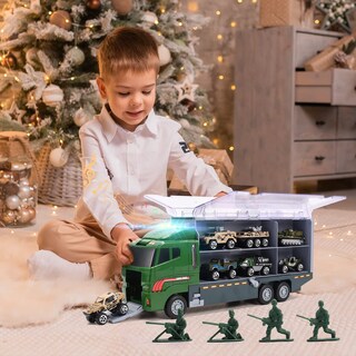 Foto 7 | Foto 7 | Set De Camiones De Juguete Cute Stone 28 En 1 Con Sonido Y Luz Con 16 Hombres Del Ejército - Venta Internacional.