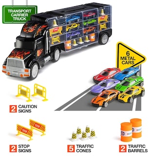 Foto 4 | Foto 4 | Semirremolque De Juguete Play22 Con 6 Coches, 11 Accesorios Para Niños De 3 A 5 Años - Venta Internacional.