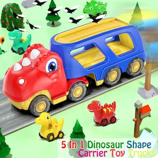 Foto 2 | Foto 2 | Camión De Transporte De Coches De Juguete Veslier Dinosaur Con 4 Coches Retráctiles - Venta Internacional.