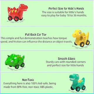 Foto 5 | Foto 5 | Camión De Transporte De Coches De Juguete Veslier Dinosaur Con 4 Coches Retráctiles - Venta Internacional.