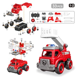Foto 6 | Foto 6 | Camión de Juguete Take Apart Toys 4 en 1 con Taladro Eléctrico para Niños - Venta Internacional