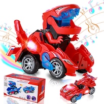Coche Dinosaurio Transformable con Luces LED y Sonido para Niños - Venta Internacional