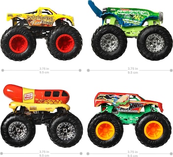 Foto 5 | Foto 5 | Toy Trucks Hot Wheels Monster Trucks A Escala 1:64, Paquete De 4 - Venta Internacional.