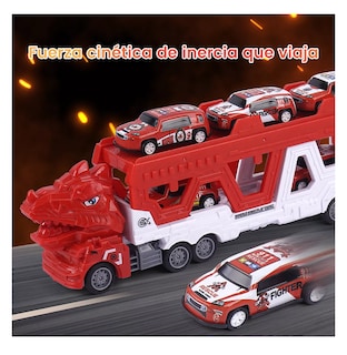 Foto 4 | Foto 4 | Juguete Niños Camion De Bomberos Con Pista Catapultante 6 Pzs Rojo Blanco