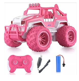 Foto 5 | Foto 5 | Coche De Juguete Teledirigido Recargable Camión Todoterreno Rosa