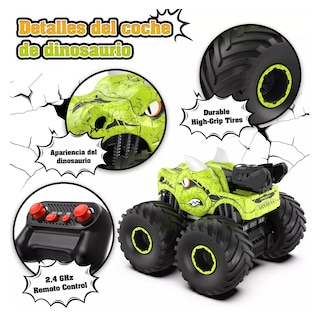 Foto 2 | Foto 2 | Carros De Control Remoto Dinosaurio Con Luz, Spray Y Batería Verde