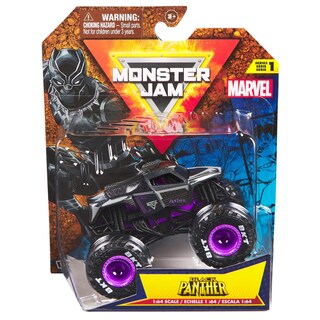 Foto 1 | Foto 1 | Monster Truck Monster Jam 2024 Marvel 1:64 Black Panther Fundido A Presión - Venta Internacional.