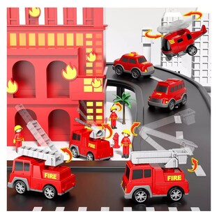 Foto 3 | Foto 3 | Vehículo De Juguete Lab.g De Bomberos 7 En 1 Con Juego De Mapas Rojo
