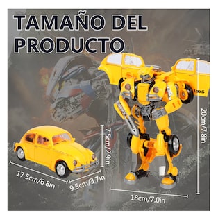 Foto 4 | Foto 4 | Juguete Para Niños Con Coche Robot Transformador De Aleación Amarillo