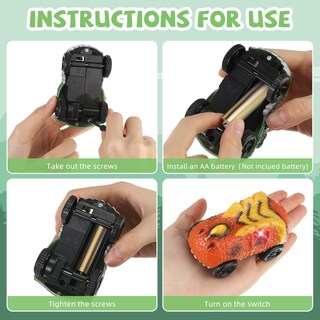 Foto 5 | Foto 5 | Coches con Forma de Dinosaurio Skylety con Luz Led 6 Piezas - Venta Internacional