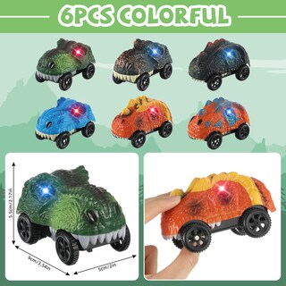 Foto 7 | Foto 7 | Coches con Forma de Dinosaurio Skylety con Luz Led 6 Piezas - Venta Internacional