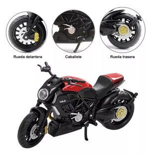 Foto 3 | Foto 3 | Motocicleta de Juguete Alear Escala 1:18 Ducati Diavel Rojo