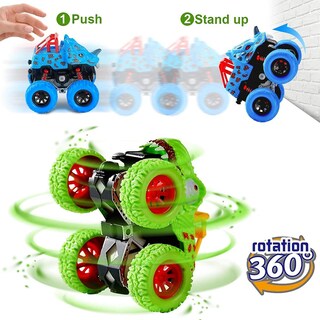 Foto 5 | Foto 5 | Juego De Camiones Acrobáticos Inerciales De Dinosaurios Con Dibujos Animados Para Niños, X2 - Venta Internacional.