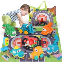 Juego De Juguetes Alasou Baby Truck Car Con Tapete De Juegos Y Bolsa De Almacenamiento De 1 A 3 Años - Venta Internacional.