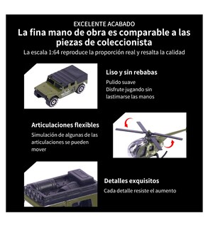 Foto 2 | Foto 2 | Carros De Juguete 10 Pz Verde Militar
