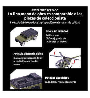 Foto 4 | Foto 4 | Carros De Juguete 10 Pz Verde Militar