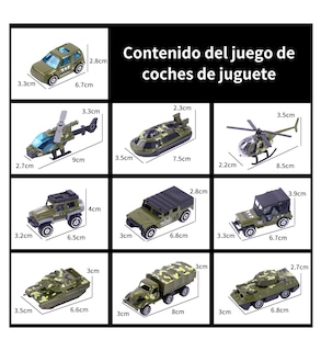 Foto 5 | Foto 5 | Carros De Juguete 10 Pz Verde Militar