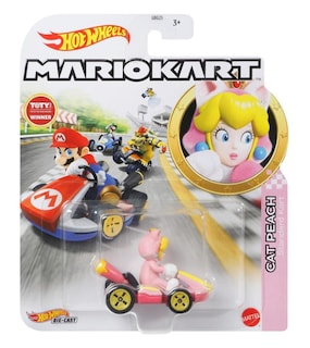 Foto 4 | Foto 4 | Mario Kart Cat Peach De Toy Hot Wheels Fundido A Presión Escala 1:64 - Venta Internacional.