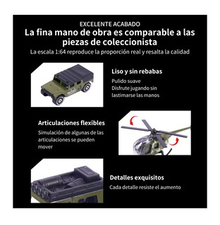 Foto 5 | Foto 5 | Carros De Juguete De Aleación 10 Piezas Verde Militar