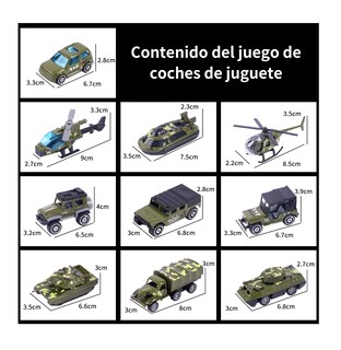 Foto 2 | Foto 2 | Carros De Juguete De Aleación 10 Piezas Verde Militar