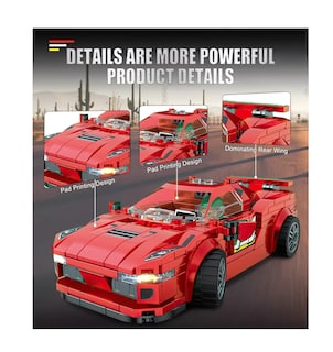 Foto 3 | Foto 3 | Juego de Bloques Construcción Coche Deportivo Modelo 322pcs Rojo