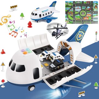 Foto 1 | Foto 1 | Avión Toy Dwi Dowellin Con Luz Y Sonido Y Coche De Policía Con Alfombrilla - Venta Internacional.