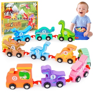 Foto 1 | Foto 1 | Venta Internacional - Set De Tren De Madera Con Forma De Dinosaurio Ipourup, Educativo, De 2 A 6 Años