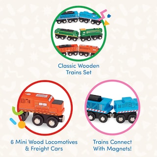 Foto 3 | Foto 3 | Set De Ferrocarril De Madera Battat Classic Trains, 6 Piezas, Magnético, 3 O Más - Venta Internacional.