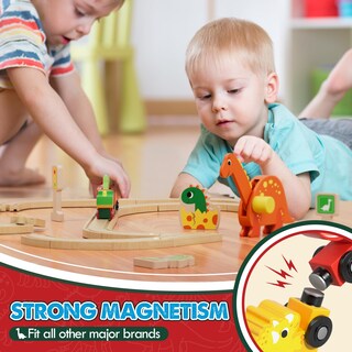 Foto 4 | Foto 4 | Set De Tren De Madera Lehoo Castle Dinosaur Con Rieles Para Niños Pequeños - Venta Internacional.
