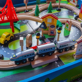 Foto 2 | Foto 2 | Set De Mesa De Tren Funpeny, De Madera, Vía De Tren, Ciudad, Para Niños - Venta Internacional.