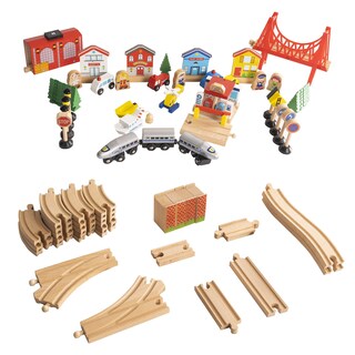 Foto 3 | Foto 3 | Set De Mesa De Tren Funpeny, De Madera, Vía De Tren, Ciudad, Para Niños - Venta Internacional.