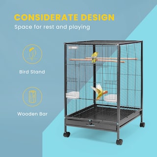 Foto 4 | Foto 4 | Jaula Para Pájaros Vivohome De Hierro Forjado De 76 Cm De Altura Con Rollo Negro - Venta Internacional.