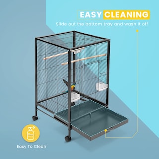 Foto 5 | Foto 5 | Jaula Para Pájaros Vivohome De Hierro Forjado De 76 Cm De Altura Con Rollo Negro - Venta Internacional.