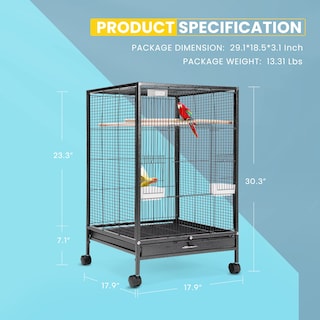 Foto 7 | Foto 7 | Jaula Para Pájaros Vivohome De Hierro Forjado De 76 Cm De Altura Con Rollo Negro - Venta Internacional.