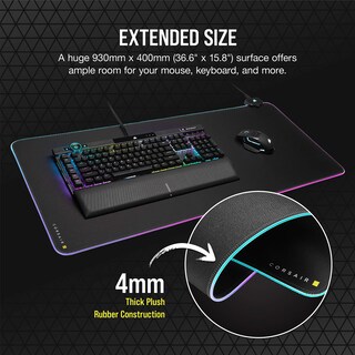 Foto 6 | Foto 6 | Alfombrilla de Mouse Corsair Mm700 Rgb Extendida 36,6 X 15,8 Cm Negra - Venta Internacional