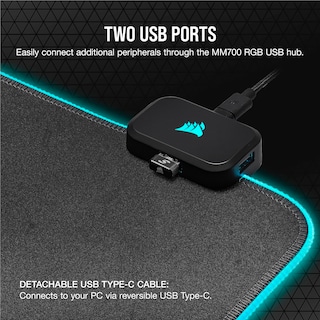 Foto 7 | Foto 7 | Alfombrilla de Mouse Corsair Mm700 Rgb Extendida 36,6 X 15,8 Cm Negra - Venta Internacional